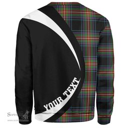 ScotsTee Shop Scottish Watt (Wate) Ancient Clan Crest Personalized Tartan Sweatshirt Circle Style Back Shirt with Your Text