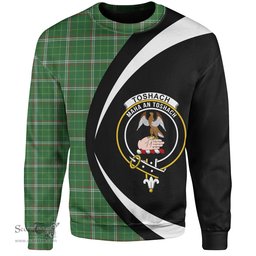 ScotsTee Shop Scottish Toshach Ancient Clan Crest Personalized Tartan Sweatshirt Circle Style Back Shirt with Your Text