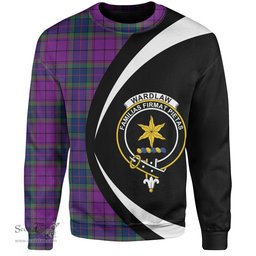 ScotsTee Shop Scottish Wardlaw Modern Clan Crest Personalized Tartan Sweatshirt Circle Style Back Shirt with Your Text