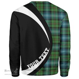 ScotsTee Shop Scottish Urquhart Ancient Clan Crest Personalized Tartan Sweatshirt Circle Style Back Shirt with Your Text