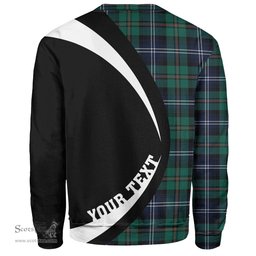 ScotsTee Shop Scottish Urquhart Modern Clan Crest Personalized Tartan Sweatshirt Circle Style Back Shirt with Your Text
