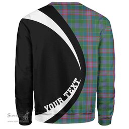 ScotsTee Shop Scottish Pitcairn Hunting Ancient Clan Crest Personalized Tartan Sweatshirt Circle Style Back Shirt with Your Text
