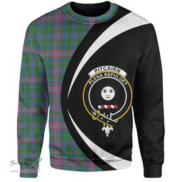 ScotsTee Shop Scottish Pitcairn Hunting Ancient Clan Crest Personalized Tartan Sweatshirt Circle Style Back Shirt with Your Text