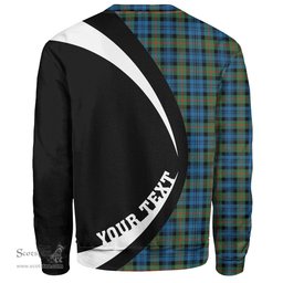 ScotsTee Shop Scottish Murray Ancient Clan Crest Personalized Tartan Sweatshirt Circle Style Back Shirt with Your Text