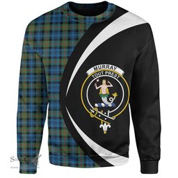 ScotsTee Shop Scottish Murray Ancient Clan Crest Personalized Tartan Sweatshirt Circle Style Back Shirt with Your Text