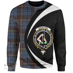 ScotsTee Shop Scottish Renton Modern Clan Crest Personalized Tartan Sweatshirt Circle Style Back Shirt with Your Text