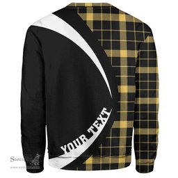 ScotsTee Shop Scottish Raeburn Ancient Clan Crest Personalized Tartan Sweatshirt Circle Style Back Shirt with Your Text