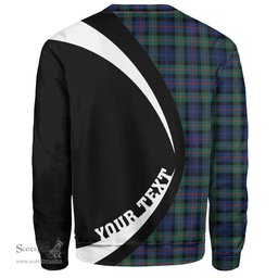 ScotsTee Shop Scottish Murray of Atholl (Murray) Modern Clan Crest Personalized Tartan Sweatshirt Circle Style Back Shirt with Your Text