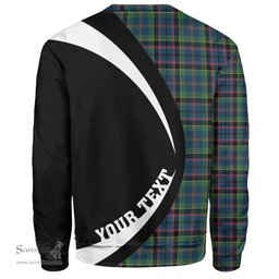 ScotsTee Shop Scottish Stinson (Stephenson Stevenson) Modern Clan Crest Personalized Tartan Sweatshirt Circle Style Back Shirt with Your Text