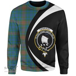 ScotsTee Shop Scottish Tennant Yules Ancient Clan Crest Personalized Tartan Sweatshirt Circle Style Back Shirt with Your Text