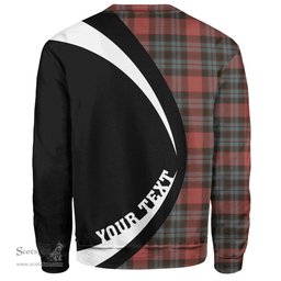 ScotsTee Shop Scottish Murdoch Weathered Clan Crest Personalized Tartan Sweatshirt Circle Style Back Shirt with Your Text