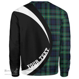ScotsTee Shop Scottish Rollo Modern Clan Crest Personalized Tartan Sweatshirt Circle Style Back Shirt with Your Text