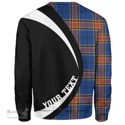 ScotsTee Shop Scottish Traill (Trayle) Modern Clan Crest Personalized Tartan Sweatshirt Circle Style Back Shirt with Your Text