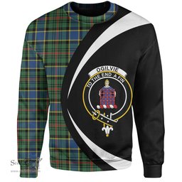 ScotsTee Shop Scottish Ogilvie of Inverarity (Wilson) Modern Clan Crest Personalized Tartan Sweatshirt Circle Style Back Shirt with Your Text