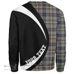 ScotsTee Shop Scottish Reid (Mill City) Weathered Clan Crest Personalized Tartan Sweatshirt Circle Style Back Shirt with Your Text