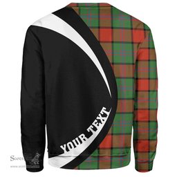 ScotsTee Shop Scottish Plummer Ancient Clan Crest Personalized Tartan Sweatshirt Circle Style Back Shirt with Your Text