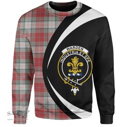 ScotsTee Shop Scottish Warden Weathered Clan Crest Personalized Tartan Sweatshirt Circle Style Back Shirt with Your Text