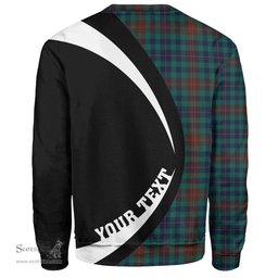 ScotsTee Shop Scottish Tennant Yules Modern Clan Crest Personalized Tartan Sweatshirt Circle Style Back Shirt with Your Text