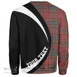 ScotsTee Shop Scottish Murray of Atholl Red Dress (Murray of Atholl; Red Dress) Weathered Clan Crest Personalized Tartan Sweatshirt Circle Style Back Shirt with Your Text