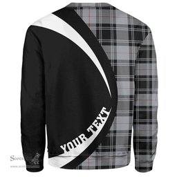 ScotsTee Shop Scottish Moffat Ancient Clan Crest Personalized Tartan Sweatshirt Circle Style Back Shirt with Your Text