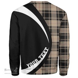 ScotsTee Shop Scottish Moffat Weathered Clan Crest Personalized Tartan Sweatshirt Circle Style Back Shirt with Your Text