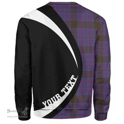 ScotsTee Shop Scottish Phillips Modern Clan Crest Personalized Tartan Sweatshirt Circle Style Back Shirt with Your Text