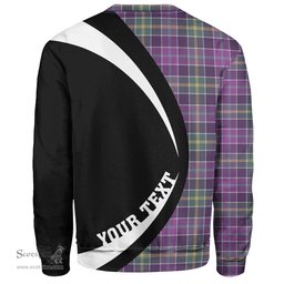 ScotsTee Shop Scottish Yule Weathered Clan Crest Personalized Tartan Sweatshirt Circle Style Back Shirt with Your Text