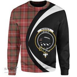 ScotsTee Shop Scottish Nisbet (Nisbit) Weathered Clan Crest Personalized Tartan Sweatshirt Circle Style Back Shirt with Your Text