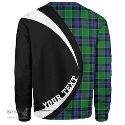 ScotsTee Shop Scottish Monteith Clan Crest Personalized Tartan Sweatshirt Circle Style Back Shirt with Your Text