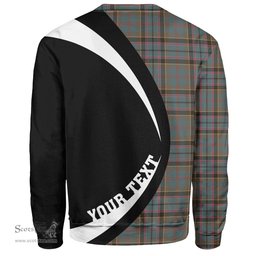 ScotsTee Shop Scottish Stinson (Stephenson Stevenson) Weathered Clan Crest Personalized Tartan Sweatshirt Circle Style Back Shirt with Your Text
