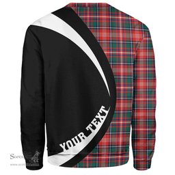 ScotsTee Shop Scottish Ritchie Modern Clan Crest Personalized Tartan Sweatshirt Circle Style Back Shirt with Your Text