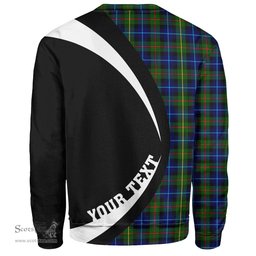 ScotsTee Shop Scottish Smith Modern Clan Crest Personalized Tartan Sweatshirt Circle Style Back Shirt with Your Text