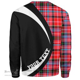 ScotsTee Shop Scottish Straiton Clan Crest Personalized Tartan Sweatshirt Circle Style Back Shirt with Your Text