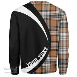 ScotsTee Shop Scottish Napier Rose Modern Clan Crest Personalized Tartan Sweatshirt Circle Style Back Shirt with Your Text