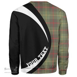 ScotsTee Shop Scottish Symington Weathered Clan Crest Personalized Tartan Sweatshirt Circle Style Back Shirt with Your Text