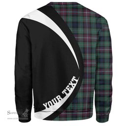 ScotsTee Shop Scottish Rankin (Dalgliesh) Modern Clan Crest Personalized Tartan Sweatshirt Circle Style Back Shirt with Your Text