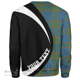 ScotsTee Shop Scottish Ralston UK Ancient Clan Crest Personalized Tartan Sweatshirt Circle Style Back Shirt with Your Text