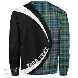 ScotsTee Shop Scottish Stirling Modern Clan Crest Personalized Tartan Sweatshirt Circle Style Back Shirt with Your Text