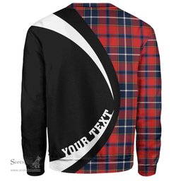 ScotsTee Shop Scottish Wishart Dress Modern Clan Crest Personalized Tartan Sweatshirt Circle Style Back Shirt with Your Text