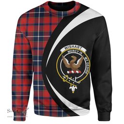 ScotsTee Shop Scottish Wishart Dress Modern Clan Crest Personalized Tartan Sweatshirt Circle Style Back Shirt with Your Text