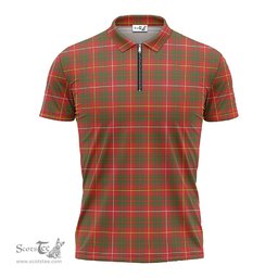 ScotsTee Shop Scottish Bruce Modern Clan Tartan Zipper Polo Shirt