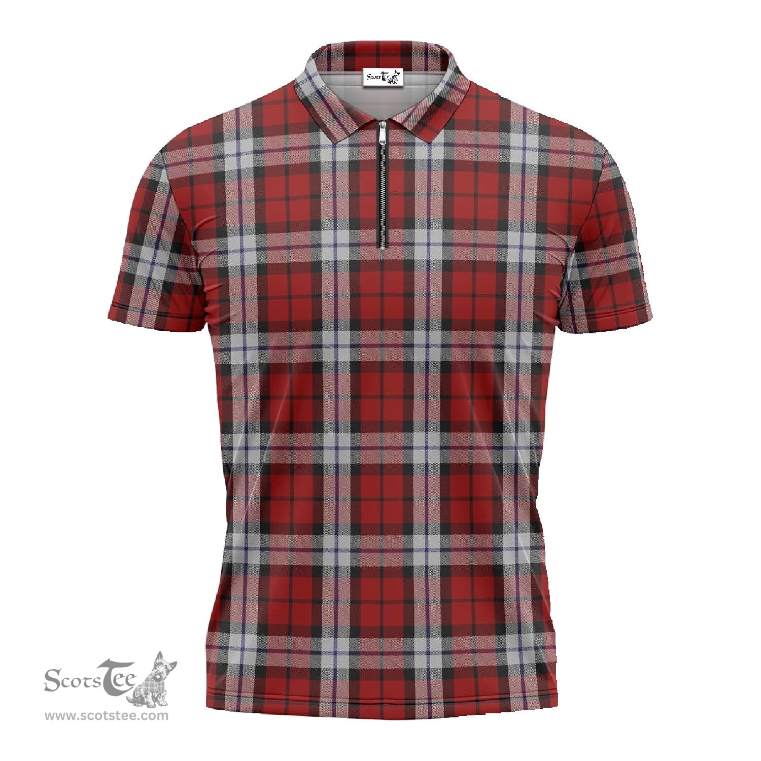 ScotsTee Shop Scottish Brodie Dress Clan Tartan Zipper Polo Shirt