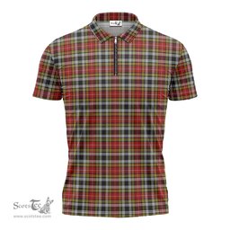 ScotsTee Shop Scottish Buchanan Old Dress Clan Tartan Zipper Polo Shirt