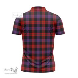 ScotsTee Shop Scottish Broun Modern Clan Tartan Zipper Polo Shirt