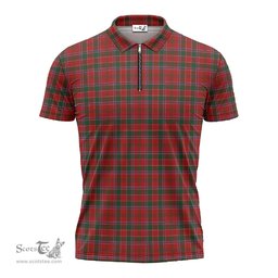 ScotsTee Shop Scottish Dalzell (Dalziel) Clan Tartan Zipper Polo Shirt