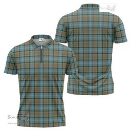 ScotsTee Shop Scottish Brisbane Modern Clan Tartan Zipper Polo Shirt
