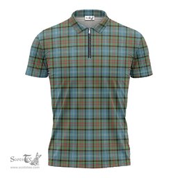 ScotsTee Shop Scottish Brisbane Modern Clan Tartan Zipper Polo Shirt