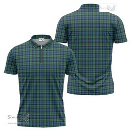 ScotsTee Shop Scottish Campbell Ancient #02 Clan Tartan Zipper Polo Shirt