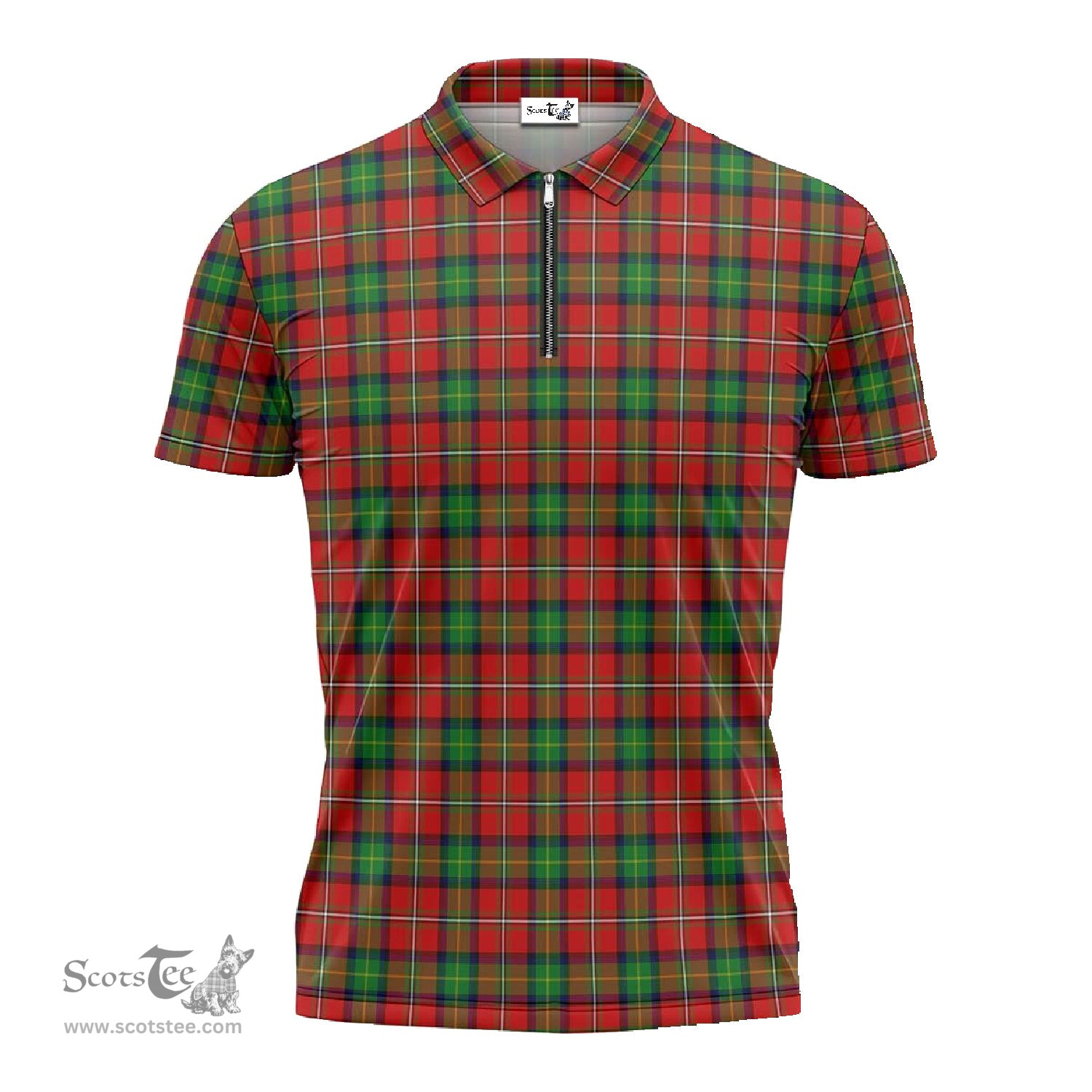ScotsTee Shop Scottish Fairlie Modern Clan Tartan Zipper Polo Shirt