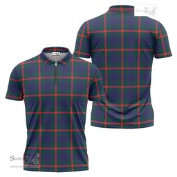 ScotsTee Shop Scottish Agnew Modern Clan Tartan Zipper Polo Shirt
